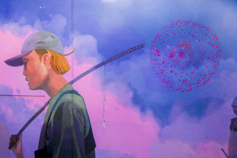 © Andrew Hem, <em>Underwater Squad</em> (detail), 2017. SODO Track, Seattle. Photo by @wiseknave. © Andrew Hem, Underwater Squad (detail), 2017. SODO Track, Seattle. Photo by @wiseknave.