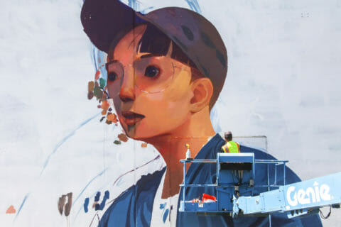 © Andrew Hem, <em>Underwater Squad</em> (in progress), 2017. SODO Track, Seattle. Photo by @wiseknave. © Andrew Hem, Underwater Squad (in progress), 2017. SODO Track, Seattle. Photo by @wiseknave.