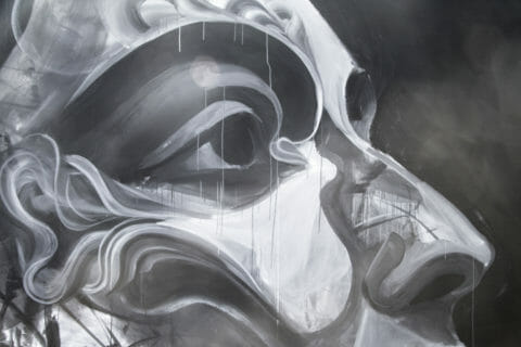 © Caratoes, <em>Waiting For My Mind To Come Back</em> (in progress), 2017. SODO Track, Seattle. Photo by @wiseknave. © Caratoes. Waiting For My Mind To Come Back (in progress), 2017. SODO Track, Seattle. Photo by @wiseknave.