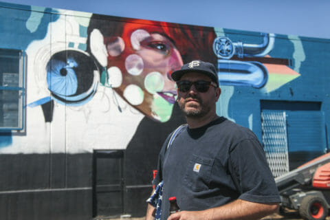 © Joe Nix, <em>Looking Forward, 2017</em> (in progress). SODO Track, Seattle. Photo by @wiseknave. © Joe Nix, Looking Forward (in progress), 2017. SODO Track, Seattle. Photo by @wiseknave.