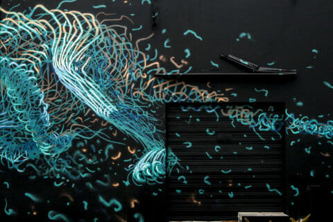 © DALeast, <em>Farewell Train</em> (detail), 2017. SODO Track, Seattle. Photo by @wiseknave. © DALeast, Farewell Train (detail), 2017. SODO Track, Seattle. Photo by @wiseknave.