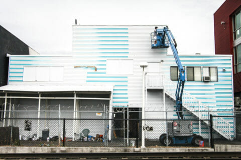 © Damien Gilley, <em>Nano-Trip</em> (in progress), 2017. SODO Track, Seattle. Photo by @wiseknave. © Damien Gilley, Nano-Trip (in progress), 2017. SODO Track, Seattle. Photo by @wiseknave.