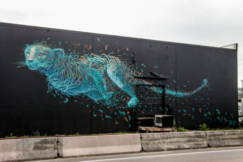 © DALeast, <em>Farewell Train</em>, 2017. SODO Track, Seattle. Photo by @wiseknave. © DALeast, Farewell Train, 2017. SODO Track, Seattle. Photo by @wiseknave.