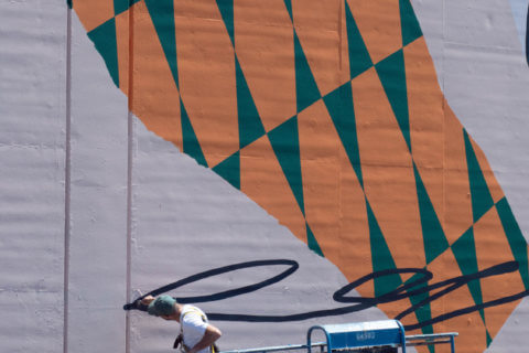© Elliot Routledge, <em>Untitled</em> (in progress), 2018. SODO Track, Seattle. Photo by @chopemdownfilms © Elliot Routledge, Untitled (in progress), 2018. SODO Track, Seattle. Photo by @chopemdownfilms