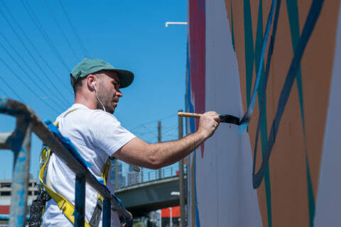 © Elliot Routledge, <em>Untitled</em> (in progress), 2018. SODO Track, Seattle. Photo by @akoorisphoto. © Elliot Routledge, Untitled (in progress), 2018. SODO Track, Seattle. Photo by @akoorisphoto.
