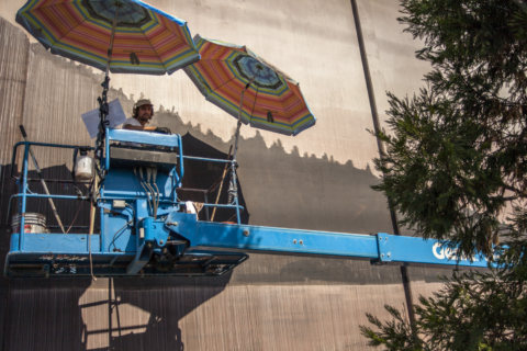 © Ricky Lee Gordon, <em>Landscapes in Ceremony</em> (in progress), 2018. SODO Track, Seattle. Photo by @wiseknave. © Ricky Lee Gordon, Landscapes in Ceremony (in progress), 2018. SODO Track, Seattle. Photo by @wiseknave.