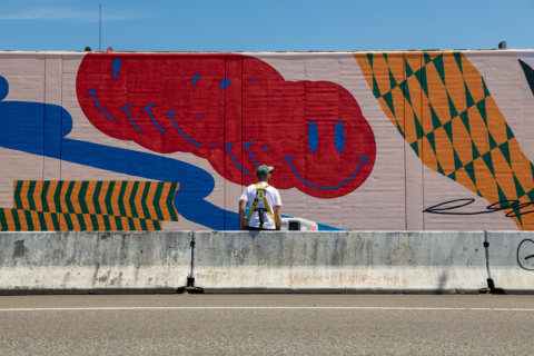 © Elliot Routledge, <em>Untitled</em> (in progress), 2018. SODO Track, Seattle. Photo by @akoorisphoto. © Elliot Routledge, Untitled (in progress), 2018. SODO Track, Seattle. Photo by @akoorisphoto.