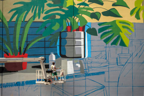 © Franco Fasoli, <em>Lo privado en lo público</em> (in progress), 2018. SODO Track, Seattle. Photo by @wiseknave. © Franco Fasoli, Lo privado en lo público (in progress), 2018. SODO Track, Seattle. Photo by @wiseknave.