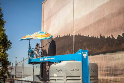 © Ricky Lee Gordon, <em>Landscapes in Ceremony</em> (in progress), 2018. SODO Track, Seattle. Photo by @wiseknave. © Ricky Lee Gordon, Landscapes in Ceremony (in progress), 2018. SODO Track, Seattle. Photo by @wiseknave.