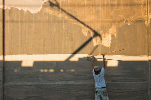© Ricky Lee Gordon, <em>Landscapes in Ceremony</em> (in progress), 2018. SODO Track, Seattle. Photo by @akoorisphoto. © Ricky Lee Gordon, Landscapes in Ceremony (in progress), 2018. SODO Track, Seattle. Photo by @akoorisphoto.