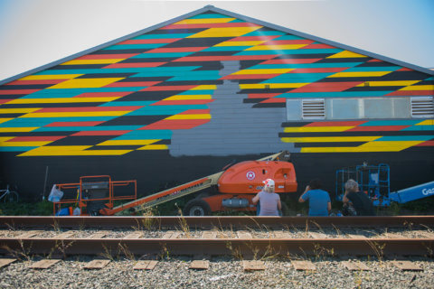 © Kristen Ramirez, <em>Human Frailty</em> (in progress), 2018. SODO Track, Seattle. Photo by @akoorisphoto. © Kristen Ramirez, Human Frailty (in progress), 2018. SODO Track, Seattle. Photo by @akoorisphoto.