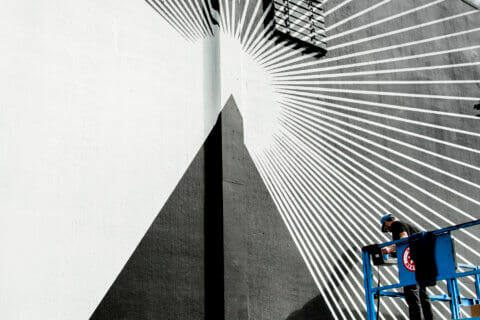 © Mark Warren Jacques, <em>Center Movement</em> (in progress), 2018. SODO Track, Seattle. Photo by @wiseknave. © Mark Warren Jacques, Center Movement (in progress), 2018. SODO Track, Seattle. Photo by @wiseknave.