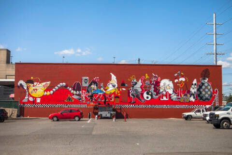 © Yok & Sheryo, <em>Seattle Commuters</em> (in progress), 2018. SODO Track, Seattle. Photo by @wiseknave. © Yok & Sheryo, Seattle Commuters (in progress), 2018. SODO Track, Seattle. Photo by @wiseknave.
