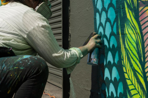 © Angelina Villalobos, <em>What Grows Around, Comes Around</em> (in progress), 2018. SODO Track, Seattle. Photo by @akoorisphoto. © Angelina Villalobos, What Grows Around, Comes Around (in progress), 2018. SODO Track, Seattle. Photo by @akoorisphoto.