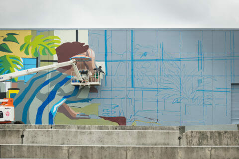 © Franco Fasoli, <em>Lo privado en lo público</em> (in progress), 2018. SODO Track, Seattle. Photo by @akoorisphoto. © Franco Fasoli, Lo privado en lo público (in progress), 2018. SODO Track, Seattle. Photo by @akoorisphoto.