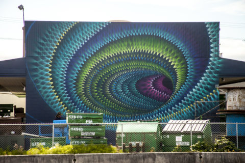 © Hoxxoh, <em>Untitled</em>, 2018. SODO Track, Seattle. Photo by @wiseknave. © Hoxxoh, Untitled, 2018. SODO Track, Seattle. Photo by @wiseknave.