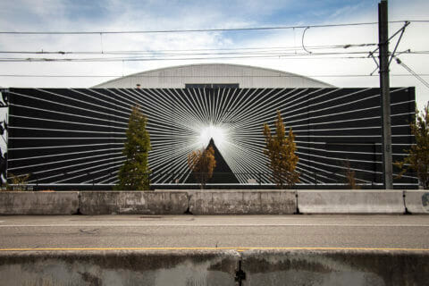 © Mark Warren Jacques, <em>Center Movement</em>, 2018. SODO Track, Seattle. Photo by @wiseknave. © Mark Warren Jacques, Center Movement, 2018. SODO Track, Seattle. Photo by @wiseknave.